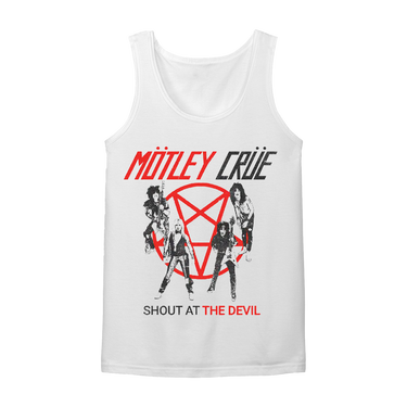 Shout At The Devil White Vintage Tank – Motley Crue Store