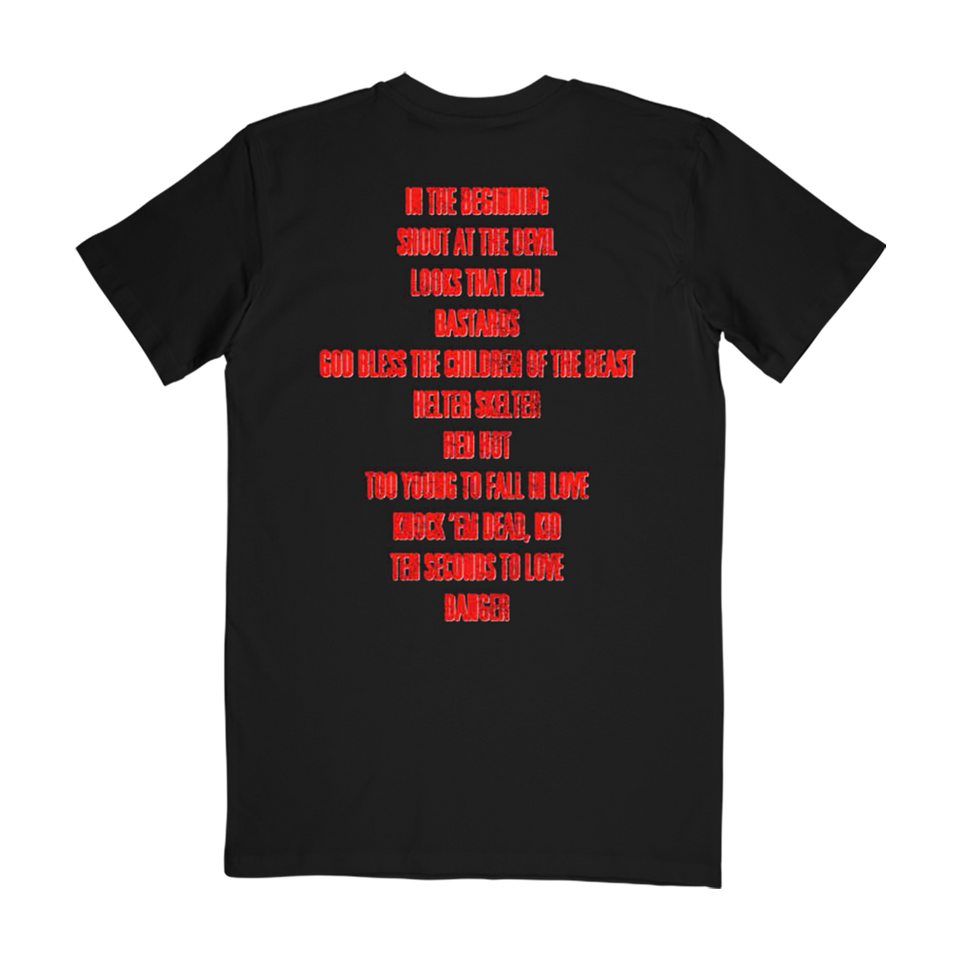 Shout At The Devil Tracklist Tee – Motley Crue Store