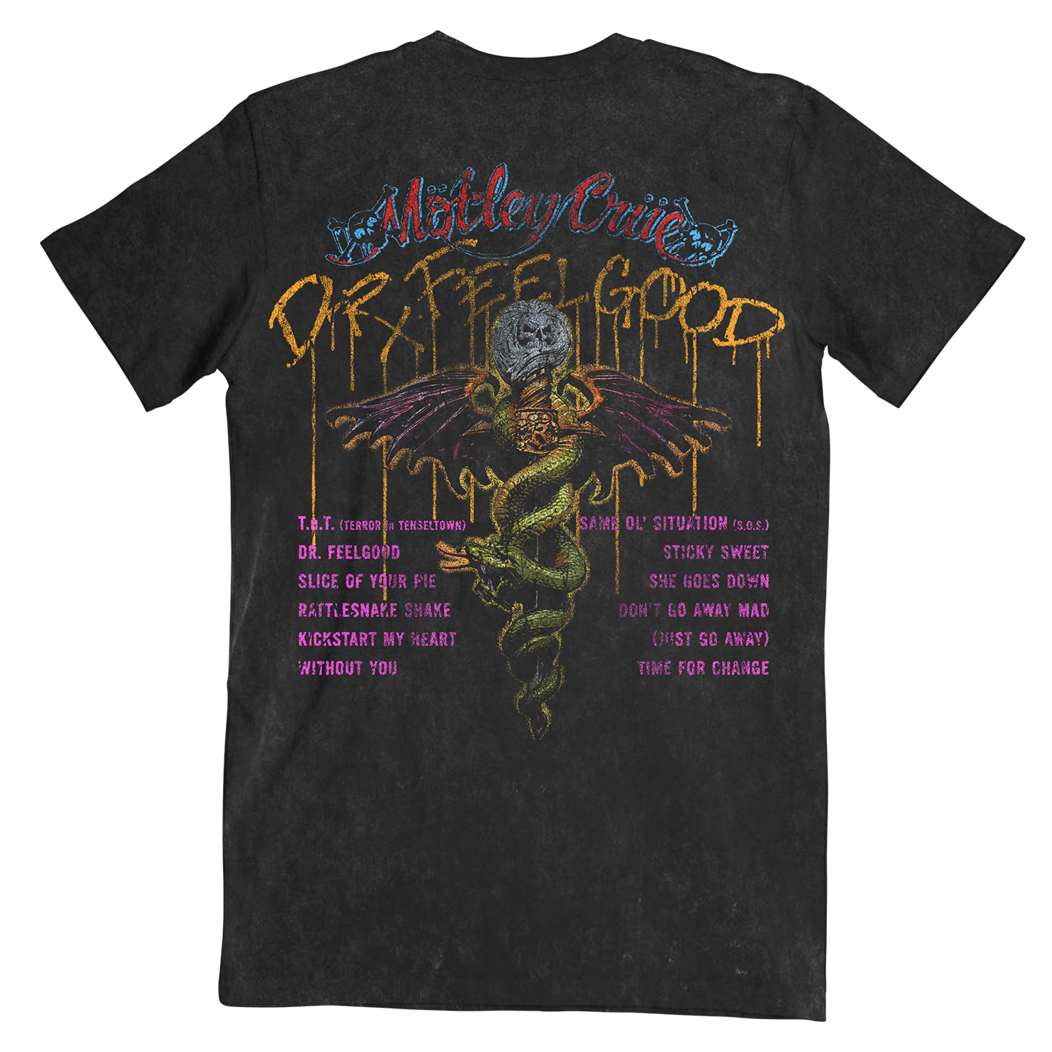 Vintage Dr. Feelgood Tracklist Oversized Tee – Motley Crue Store Vintage Dr. Feelgood Tracklist Oversized Tee – Motley Crue Store