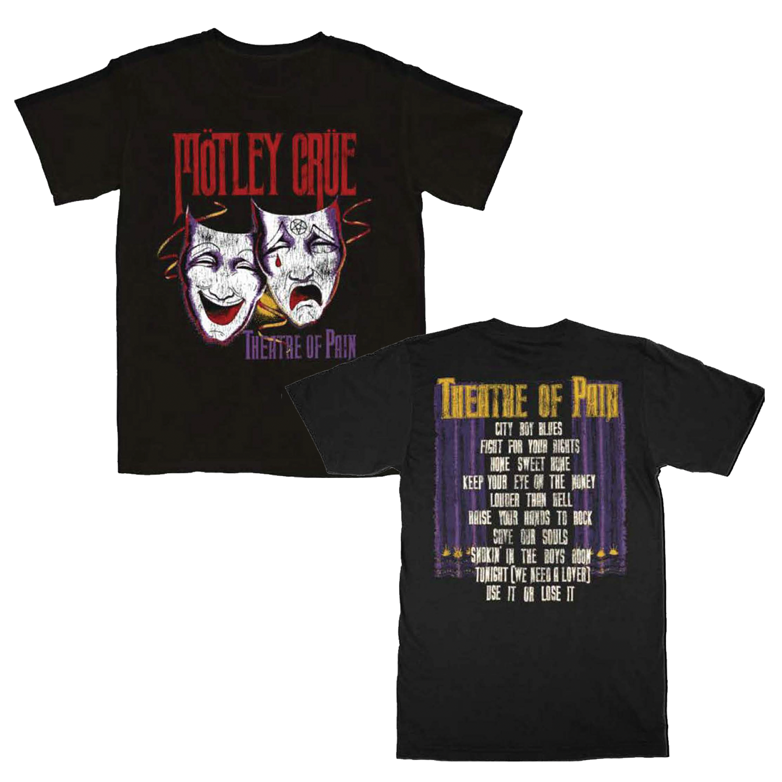 MÖTLEY CRÜE THEATRE OF PAIN Tシャツ ヴィンテージ Theatre of Pain Vintage Tracklist Tee – Motley Crue Store