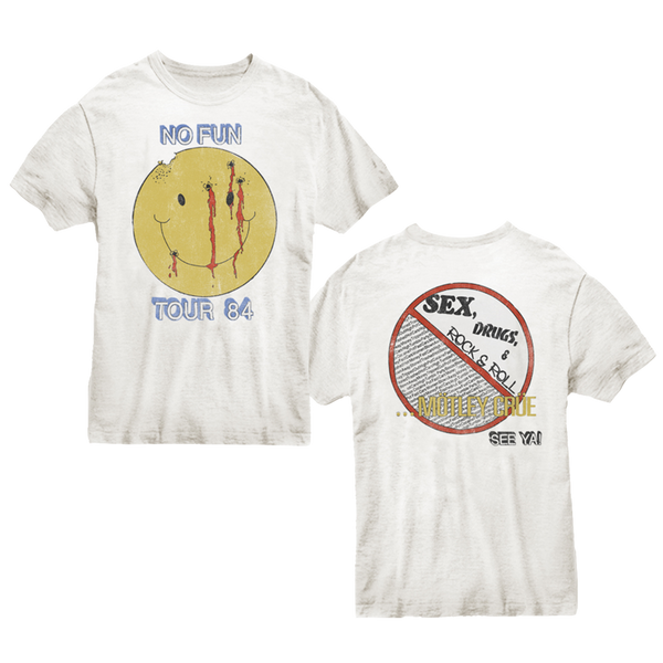 No Fun Tour 1984 White Tee – Motley Crue Store No Fun Tour 1984 White Tee – Motley Crue Store